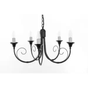 Classica pendant lamp Black 5 bulbs 39.5cm