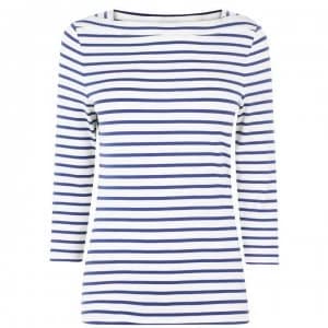 Oui Oui Breton Stripe T Shirt - Denim Blue 0105