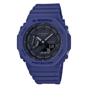 Mens G-Shock GA-2100-2AER Octagon Series Blue Wristwatch Colour - Black