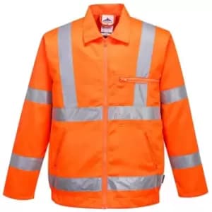 Portwest - RT40ORRXXL - sz 2XL Hi-Vis Poly-cotton Jacket RIS - Orange - Orange