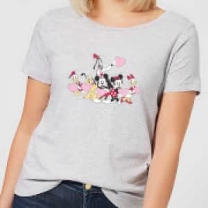Disney Mickey Mouse Love Friends Womens T-Shirt - Grey - 3XL