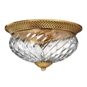 Hinkley Plantation 3 Light Flush Mount Burnished Brass