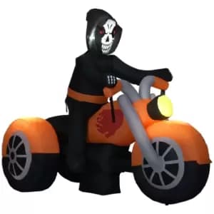 9FT Long Halloween Inflatable Skull Blow-Up Outdoor LED Garden Display