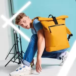 Bagbase Rolled Top Recycled Backpack (One Size) (Red)