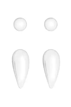 Silver Plated And Polished Stud Earrings - Pack of 2