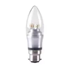 Kosnic 4W KTC LED BC/B22 Candle Warm White - KDIM04CND/B22-SLV-N30
