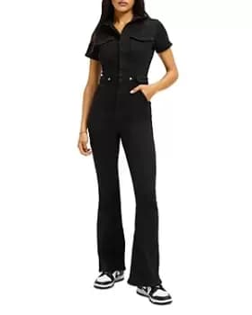 Good American Fit For Success Bootcut Denim Jumpsuit