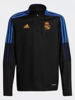 adidas Real Madrid Tiro Training Top, Black, Size 7-8 Years