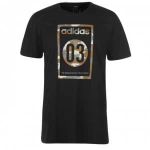 adidas Camo Mens T-Shirt - Black/Grey