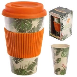 Tropical Cheese Plant Reusable Bamboo Composite Travel Mug