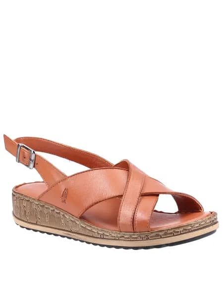 Hush Puppies Womens Elena Cross Over Wedge Sandals UK Size 3 (EU 36) Tan HUS321-TAN-3