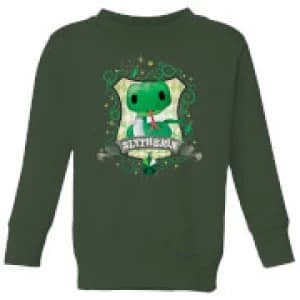 Harry Potter Kids Slytherin Crest Kids Sweatshirt - Forest Green - 11-12 Years