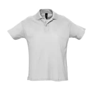 SOLS Mens Summer II Pique Short Sleeve Polo Shirt (M) (Ash)