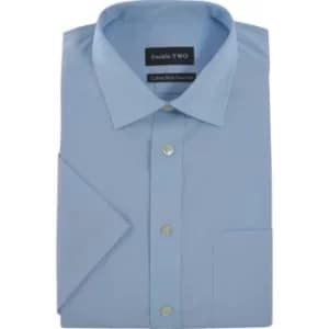 Mens 15" Short Sleeve Blue Poplin Shirt