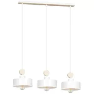 Emibig Tuniso White Bar Pendant Ceiling Light 3x E27