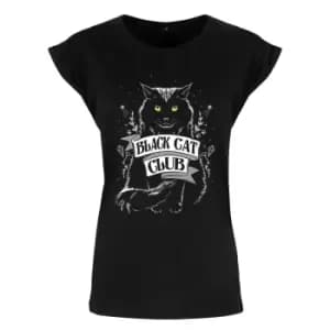 Grindstore Womens/Ladies Black Cat Club Premium T Shirt (L) (Black)
