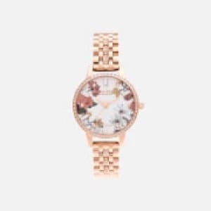 Olivia Burton Womens Sparkle Florals Demi Rose Sparkle Bracelet Watch - Gold