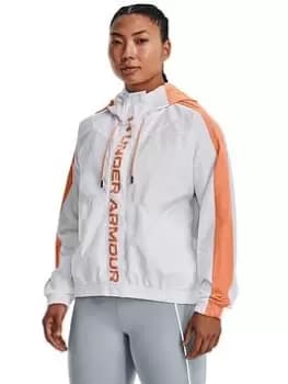 Under Armour Rush Woven Full Zip Jacket, White/Multi Size M Women