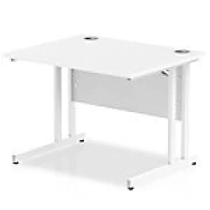Impulse 1000/800 Rectangle White Cantilever Leg Desk White