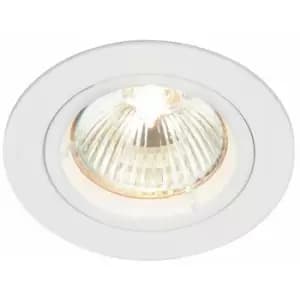 Loops - Fixed Round Recess Ceiling Down Light Gloss White 80mm Flush GU10 Lamp Fitting