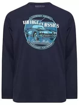 BadRhino Vintage Classics Long Sleeve T-Shirt - Navy, Size 3XL, Men