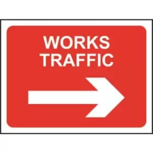 600 X 450MM Temporary Sign & Frame - Works Traffic (Arrow Right)