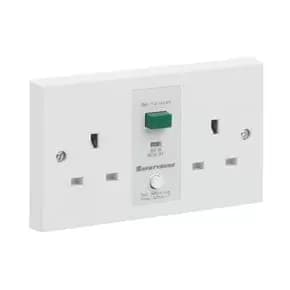 Greenbrook Rcd Twin Swiitched Socket 13A - M22W - M22W