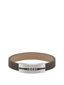 Boss Gents Boss Luke Brown Leather Strap Bracelet