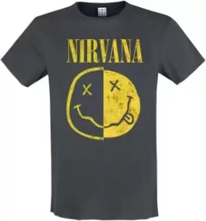 Nirvana Amplified Collection - Spliced Smiley T-Shirt charcoal