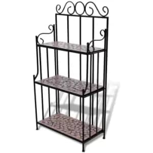 Vidaxl - Plant Stand Plant Display Terracotta Colour Mosaic Pattern Black