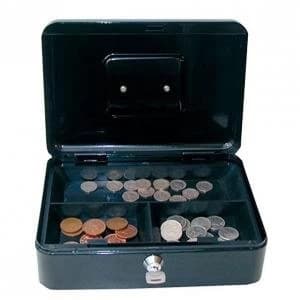 Value 25cm 10 Metal Cash Box Bk