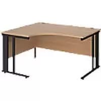 Dams International Left Hand Ergonomic Desk MCM14ELKB 1,400 x 1,200 x 725 mm
