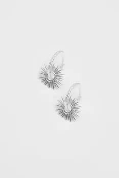 Sterling Silver 925 Starburst Charm Earrings