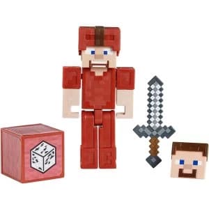 Steve in Red Leather Armor (Minecraft) Comic Mode Action Figure