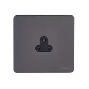 Schneider USFP 2A 1G Round Pin Unswitched Socket Black Insert Black Nickel - GU3470BBN