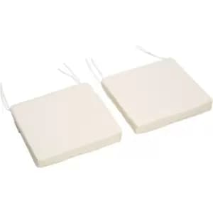 45 x 45cm Replacement Garden Seat Cushion Pad with Ties, Cream White - Cream - Outsunny