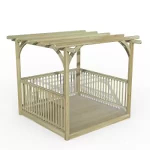 Forest Garden Ultmia Pergola and Decking Kit 2.4m with 3 x Balustrade