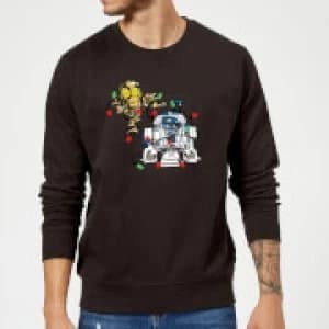 Star Wars Tangled Fairy Lights Droids Black Christmas Sweatshirt - L - Black