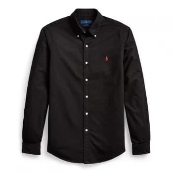 Polo Ralph Lauren Slim Fit Garment Dyed Oxford Shirt - Black/Red PP