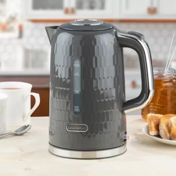 Daewoo Fast Boil Jug Kettle Honeycomb Dark Grey - 1.7L