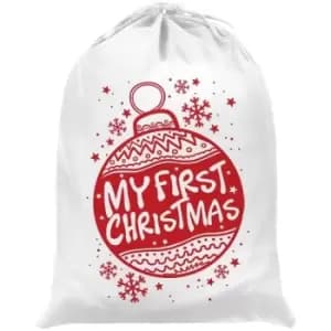 Grindstore My First Christmas Bauble Santa Sack (One Size) (White/Red) - White/Red