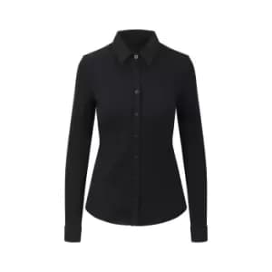 AWDis So Denim Womens/Ladies Anna Knitted Long Sleeve Shirt (M) (Black)