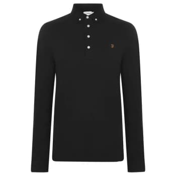 Farah Ricky Long Sleeve Polo Shirt - Dp Black 006