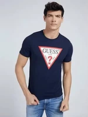 Guess Jeans Original Logo T Shirt, Navy Size M Men