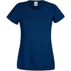 Womens/Ladies Value Fitted Short Sleeve Casual T-Shirt (Large) (Airforce Blue)