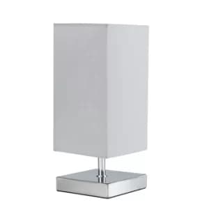 Value Essentials Yuko Chrome Touch Table Lamp with Cool Grey Shade
