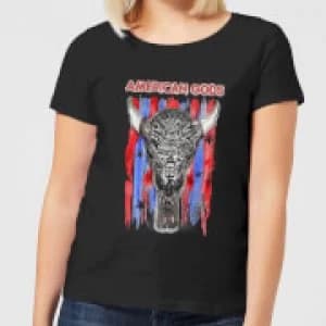 American Gods Skull Flag Womens T-Shirt - Black