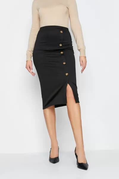 Tall Button Midi Skirt
