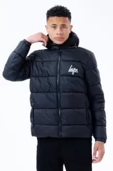 HYPE BLACK KIDS HOODED PUFFER JACKET