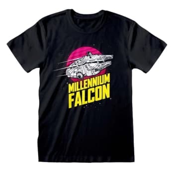 Star Wars - Millenium Falcon Circle Unisex Large T-Shirt - Black